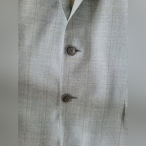 Trussini Luxe 100% Wool Men's Sport Coat/Blazer Light Gray Plaid EU52/US L - Picture 12 of 16